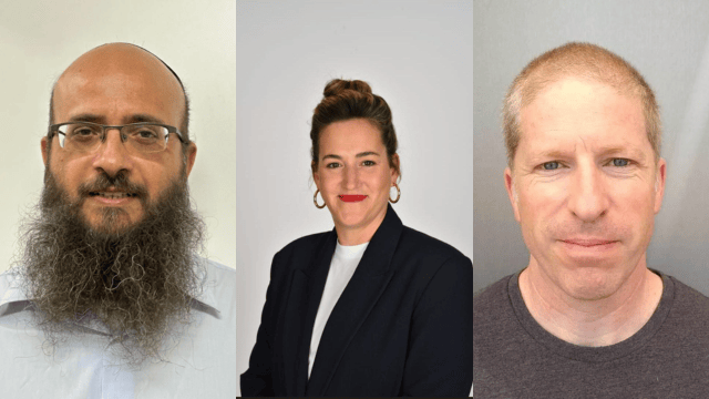מימין: ליאור בכר, ליטל גרבץ צבי והרב אייל מורדוך