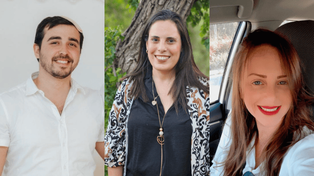 מימין: ניצן בינר, סיון יפין מלכה ונוער פויכטונגר