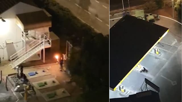 הצתת האש בשטח התחנה והאופנוענים המרעישים