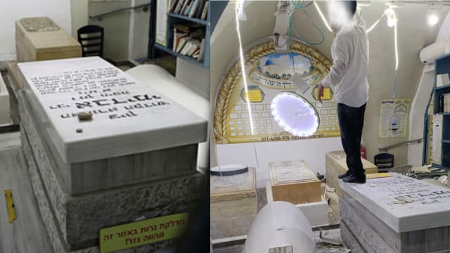 תיעוד אלמוני שנעמד על הקברים ופירק את התקרה