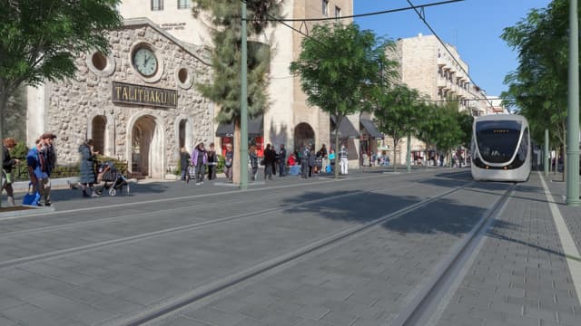הקו הכחול של הרכבת הקלה ברחוב קינג ג'ורג'