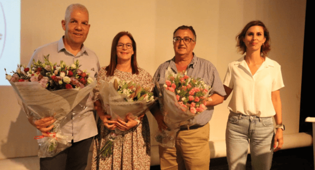 חולבסקי, קרין שטרן, המנכ"ל אברהם אזולאי ונעה אשכול ממחלקת החינוך 