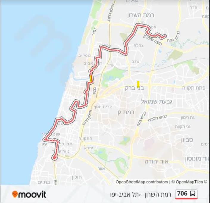 מסלול הקו שהוארך