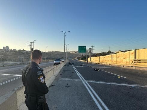 זירת הרצח בכביש בגין