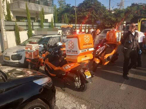 זירת התאונה ברחוב עמק חפר בנתניה