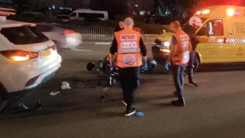 זירת התאונה ברחוב הרצל בנתניה