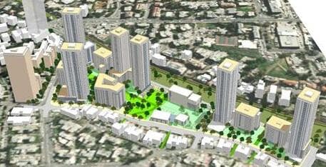 כך תיראה התכנית במתחם 'פינוי בינוי' ברחוב מעגלי יבנה בשכונת גוננים (הדמיה: אדריכל אלי רכס, ממשרד אלי רכס אדריכלים) כך תיראה התכנית במתחם 'פינוי בינוי' ברחוב מעגלי יבנה בשכונת גוננים