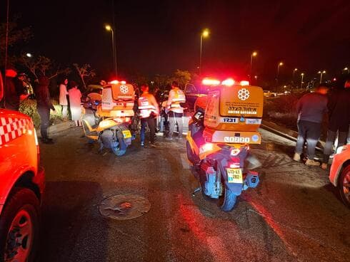 זירת התאונה בכביש עוקף רבין בקרית אתא