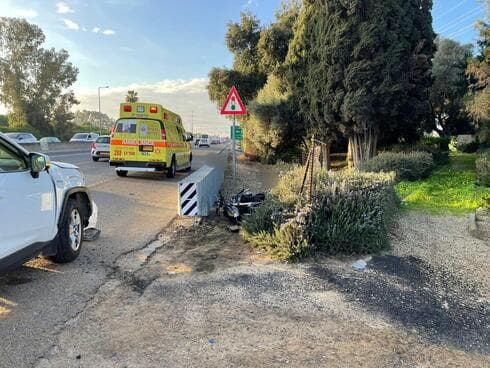 זירת התאונה הקטלנית בכביש 4