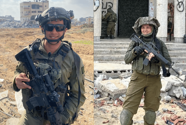 רס"ל ענבל פישביין וסרן ברק גחטן בג'בליה