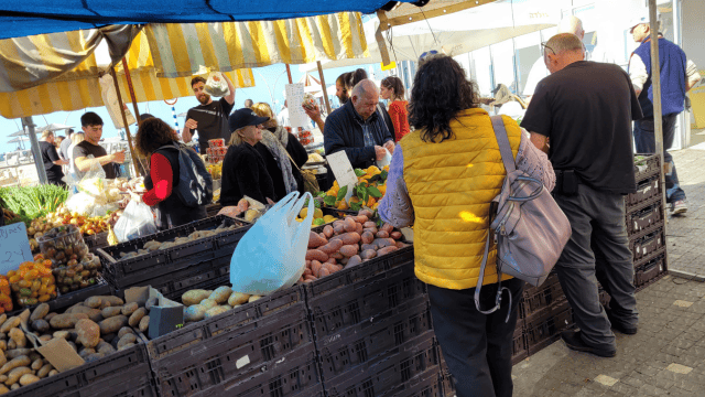 שוק האיכרים נמל תל אביב (צילום: שירות מיינט) שוק האיכרים נמל תל אביב