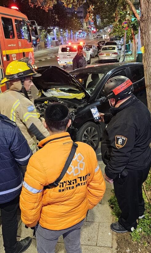 זירת התאונה ברחוב שער העמק בנתניה
