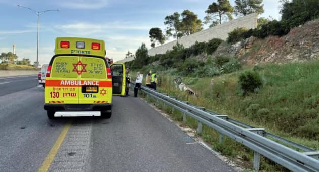זירת התאונה ליד במחלף באקה ג'ת