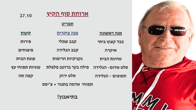 תפריט ארוחת הסוף הקיץ של יעקב נאור