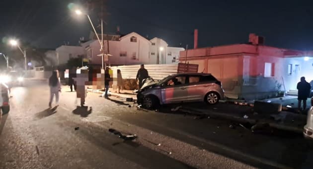 זירת התאונה ברחוב חיבת ציון