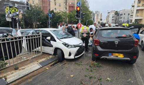 זירת התאונה ברחוב רוטשילד
