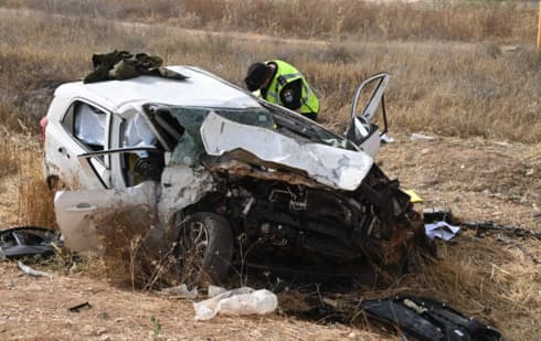 זירת התאונה בכביש 241 ליד אופקים