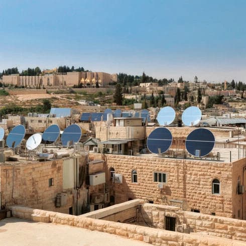 פאנלים סולארים מחזירי צבע (הדמיה: AI) פאנלים סולארים מחזירי צבע