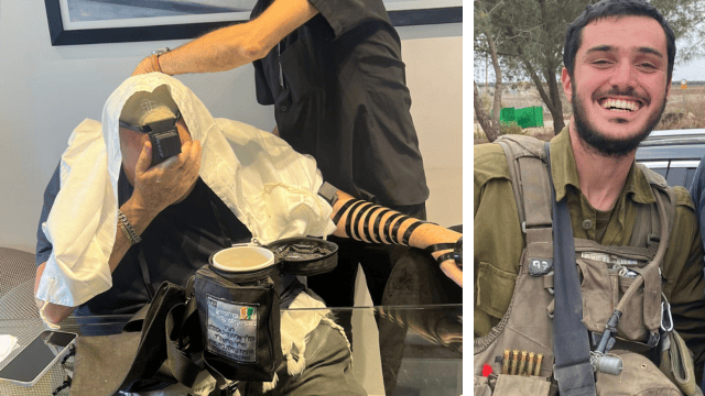 סבו של אליהו חיים אמסלם ז"ל מניח את התפילין