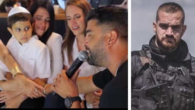משה פרץ בברית המילה של בנו של אלירן אברג'יל ז"ל