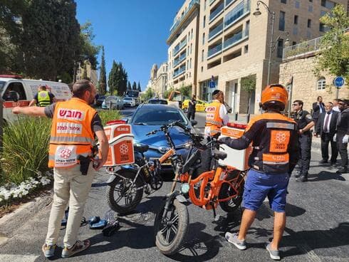 זירת התאונה ברחוב דוד המלך