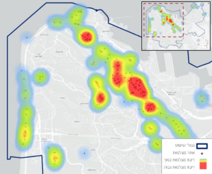 מיפוי מיקום מצלמות אבטחה בחיפה