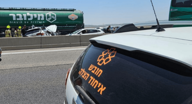 זירת התאונה בכביש 65