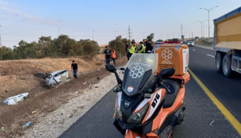 זירת התאונה במחלף רהט