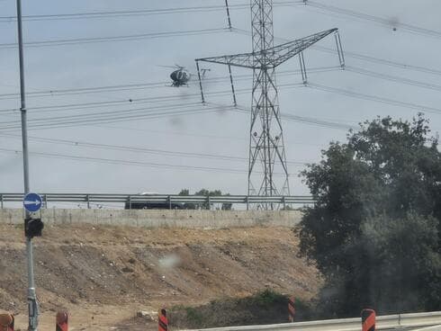 מסוק באזור מחלף ירקון פתח תקוה