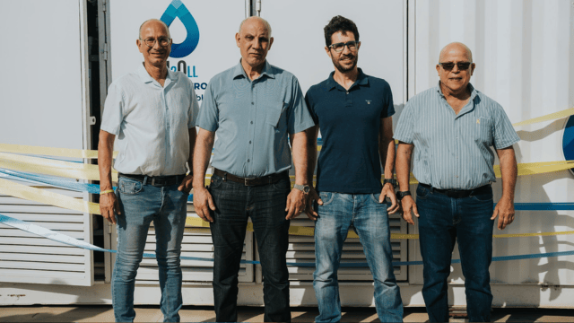 מימין לשמאל: פרופ' ערן פרידלר, בן גידו, ד״ר חאלד גומיד ואילן כץ