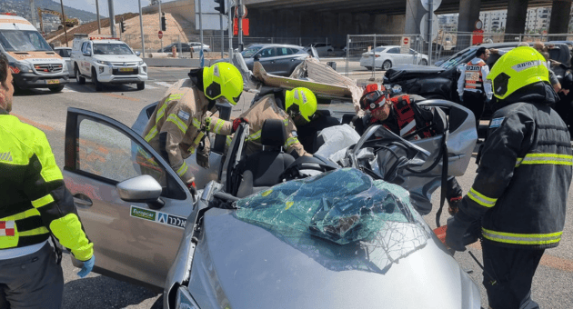 זירת התאונה בצומת עפולה צפון (צילום: כב"ה צפון) זירת התאונה בצומת עפולה צפון