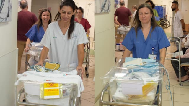 פינוי פגים מהפגייה בבית החולים כרמל