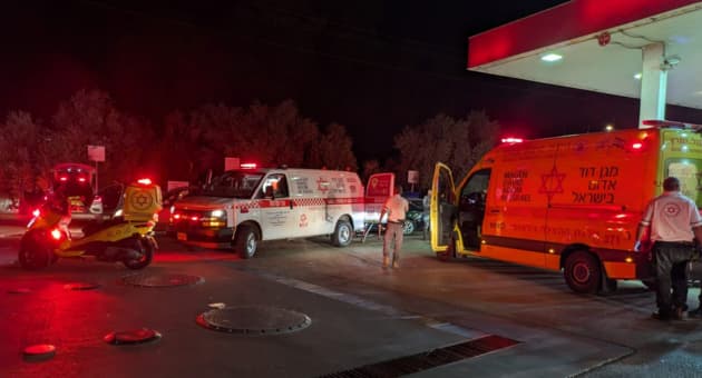 זירת האירוע בתחנת הדלק ליד גזית