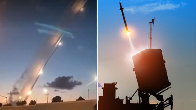 הנחיות פיקוד העורף בהרצליה (צילום: צלם לא ידוע, שימוש לפי סעיף 27א' לחוק זכויות יוצרים, canva ) תיעוד מיירוטי כיפת ברזל ברחבי הצפון