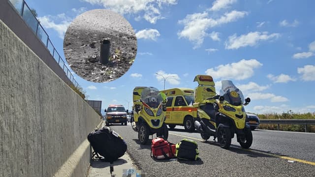 6 פצועים במטח לקריות, נפל רקטה בכביש 22