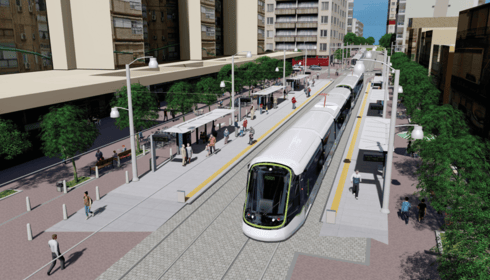 מדרחוב סוקולוב. כך זה ייראה (הדמייה: נת"ע) מדרחוב סוקולוב. כך זה ייראה