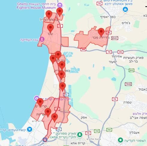 מפת ההתרעות העדכנית מפת ההתרעות העדכנית