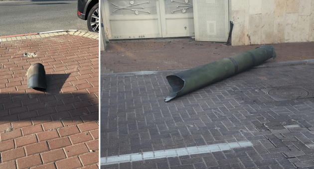 נפילת חלקי מיירט בקרית ביאליק (צילום: צלם לא ידוע, שימוש לפי סעיף 27א' לחוק זכויות יוצרים) נפילת חלקי מיירט בקרית ביאליק