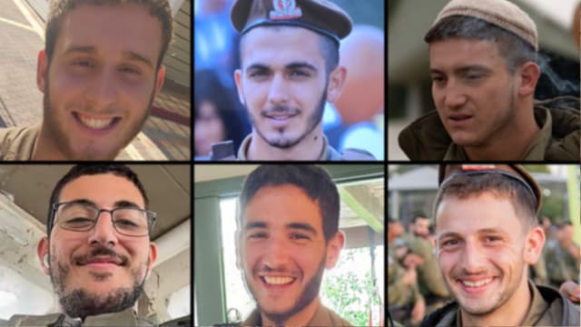 בחייהם ובמותם: סמל יואב דניאל, סרן איתי מרקוביץ, סמ"ר שריה אלבוים, סמ"ר דרור חן, סמ"ר ניר גופר וסמל שלו יצחק סגרון. (צילום: דובר צה"ל) סמל יואב דניאל, סרן איתי מרקוביץ, סמ"ר שריה אלבוים, סמ"ר דרור חן, סמ"ר ניר גופר וסמל שלו יצחק סגרון.