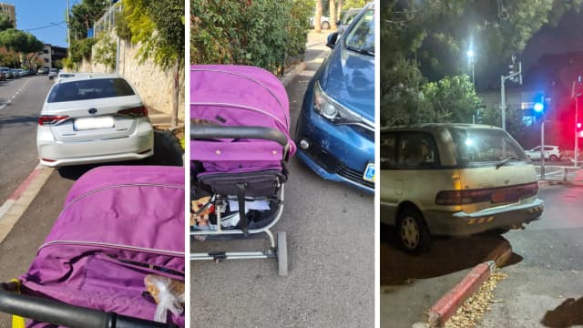 מדרכות חסומות וירידה לכביש בחיפה