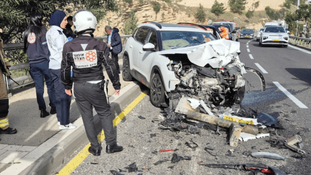 תאונת הדרכים בכביש הגיבורים בחיפה