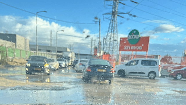 הצפות צ'ק פוסט חיפה חורף 2024