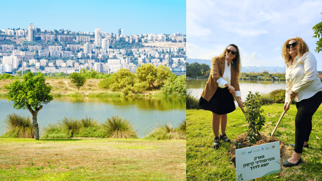 נסים והשרה סילמן בהשקת פארק מטרופוליני קישון חיפה נסים והשרה סילמן בהשקת פארק מטרופוליני קישון חיפה