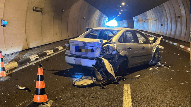 תאונה עצמית מנהרות הכרמל חיפה תאונה עצמית מנהרות הכרמל חיפה