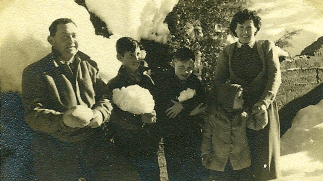 שלג ברחוב הס חיפה בשנת 1950