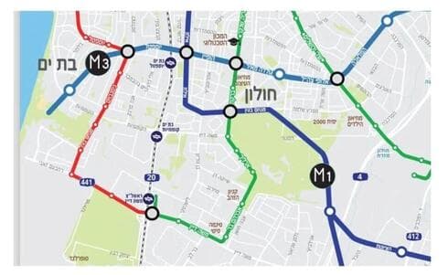 על פי התכנון, אלה מסלולי הרכבת הקלה והמטרו