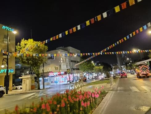 דגלים ברחוב חיים עוזר לקראת עדלאידע 2025