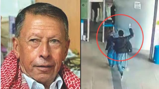 מימין - הדקירה במרכזית המפרץ. משמאל חסן דהאמשה (צלם לא ידוע פרסום לפי 27א לחוק זכויות יוצרים) מימין - הדקירה במרכזית המפרץ. משמאל חסן דהאמשה
