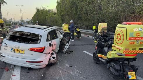 זירת התאונה ברחוב ירושלים בקרית מוצקין