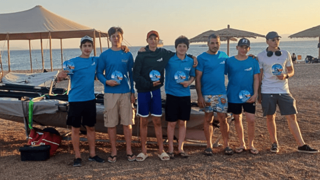 מועדון שיט חיפה דגם 29er זכייה ראשונה בתחרות באילת